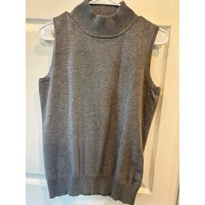 Motive Grey Sleeveless Turtleneck Sweater - Size L - Viscose Blend - EUC